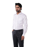 100% Cotton White Dobby Formal Shirt for Men | Tangible Signature Arrow Texture Classic Fit