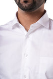 100% Cotton White Dobby Formal Shirt for Men | Tangible Signature Arrow Texture Classic Fit