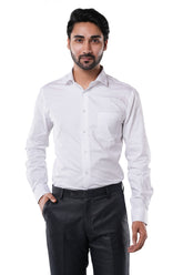 100% Cotton White Dobby Formal Shirt for Men | Tangible Signature Arrow Texture Classic Fit