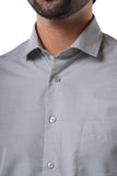 Ocean Blue 72% Poly 28% Cotton Formal Shirt for Men | Tangible Executive Fil-a-Fil Blue Cotton Blend Classic Fit