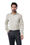 Almond Beige 72% Poly 28% Cotton Formal Shirt for Men | Tangible Executive Fil-a-Fil Long Sleeve Classic Fit
