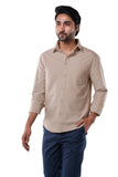 Desert Beige 100% Cotton Oxford Shirt for Men | Tangible Signature Beige Casual Classic Fit