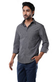 Graphite Black 100% Cotton Oxford Shirt for Men | Tangible Signature Casual Classic Fit