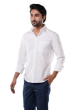 Pure White 100% Cotton Oxford Shirt for Men | Tangible Signature Casual Classic Fit