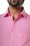 Coral Depth 100% Cotton Oxford Shirt for Men | Tangible Signature Red Pink Casual Classic Fit