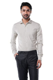 Olive Mist 80% Poly 20% Cotton Full Sleeve Formal Shirt for Men | Refined Micro Checks Classic Fit Classic Shirt