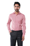 Brick Red 80% Poly 20% Cotton Full Sleeve Formal Shirt for Men | Tangible Refined Micro Checks Classic Fit Shirt