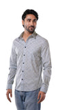 Mist Blue 100% Cotton Grid Print Shirt for Men | Tangible Artisan Slub Casual Classic Fit