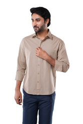 Sand Dune 100% Slub Cotton Shirt for Men | Tangible Sand Dune Cotton Casual Classic Fit Shirt