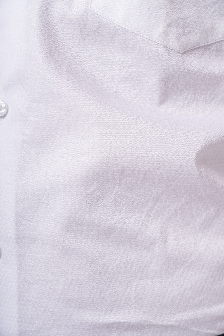 100% Cotton White Dobby Formal Shirt for Men | Tangible Signature Arrow Texture Classic Fit