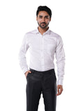 100% Cotton White Dobby Formal Shirt for Men | Tangible Signature Arrow Texture Classic Fit