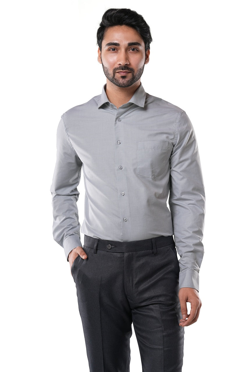 Ocean Blue 72% Poly 28% Cotton Formal Shirt for Men | Tangible Executive Fil-a-Fil Blue Cotton Blend Classic Fit