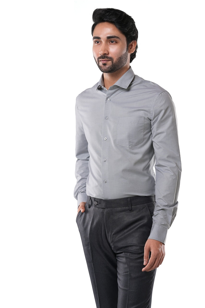 Ocean Blue 72% Poly 28% Cotton Formal Shirt for Men | Tangible Executive Fil-a-Fil Blue Cotton Blend Classic Fit