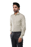 Almond Beige 72% Poly 28% Cotton Formal Shirt for Men | Tangible Executive Fil-a-Fil Long Sleeve Classic Fit