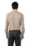 Sandstone Khaki 72% Poly 28% Cotton Formal Shirt for Men | Tangible Executive 72% Polyester + 28% Cotton  Fil-a-Fil Classic Fit