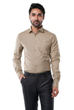 Sandstone Khaki 72% Poly 28% Cotton Formal Shirt for Men | Tangible Executive 72% Polyester + 28% Cotton  Fil-a-Fil Classic Fit