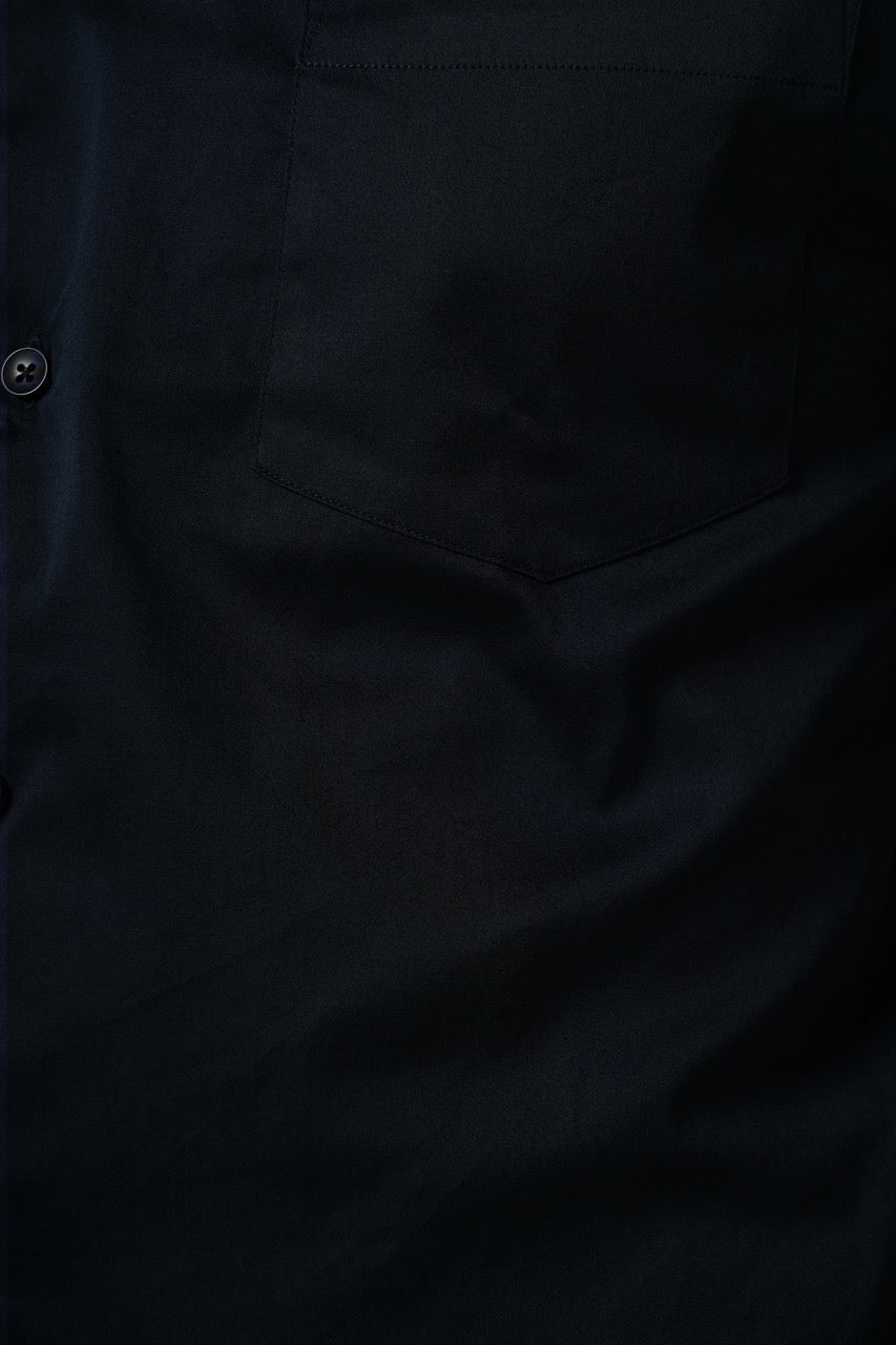 Midnight Navy 98% Cotton 2% Elastane Full Sleeve Formal Shirt for Men | Tangible Luxe Satin Finish Classic Fit Shirt