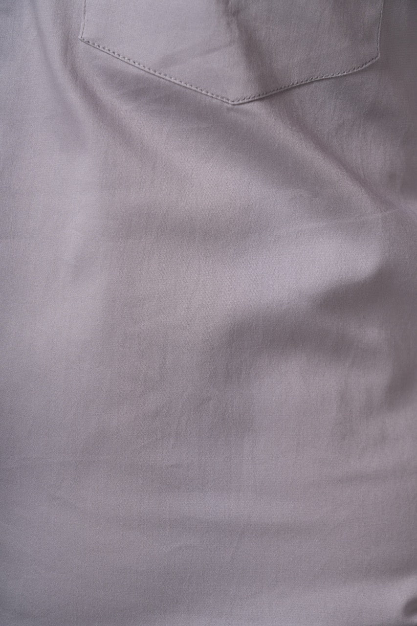 Stone Taupe 98% Cotton 2% Elastane Full Sleeve Formal Shirt for Men | Tangible Luxe Satin Finish Classic Fit Shirt