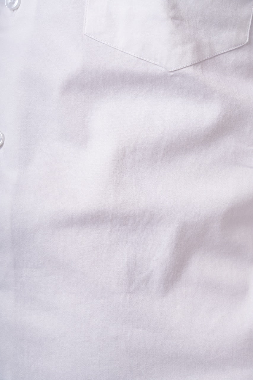 Pearl White 98% Cotton 2% Elastane Full Sleeve Formal Shirt for Men | Tangible Luxe Satin Finish Classic Fit Shirt