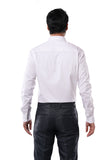 Pearl White 98% Cotton 2% Elastane Full Sleeve Formal Shirt for Men | Tangible Luxe Satin Finish Classic Fit Shirt