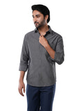 Graphite Black 100% Cotton Oxford Shirt for Men | Tangible Signature Casual Classic Fit