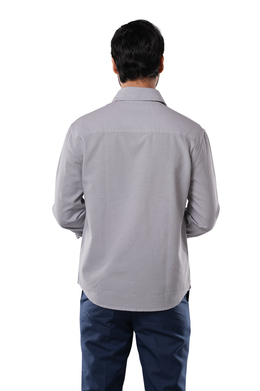 Steel Grey 100% Cotton Oxford Shirt for Men | Tangible Signature Grey Casual Classic Fit