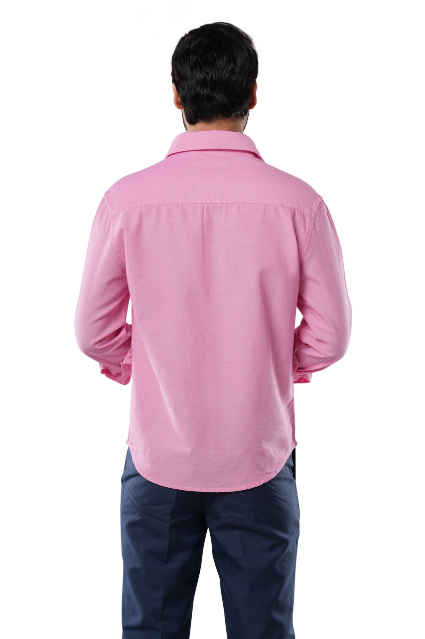Coral Depth 100% Cotton Oxford Shirt for Men | Tangible Signature Red Pink Casual Classic Fit