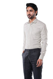 Olive Mist 80% Poly 20% Cotton Full Sleeve Formal Shirt for Men | Refined Micro Checks Classic Fit Classic Shirt