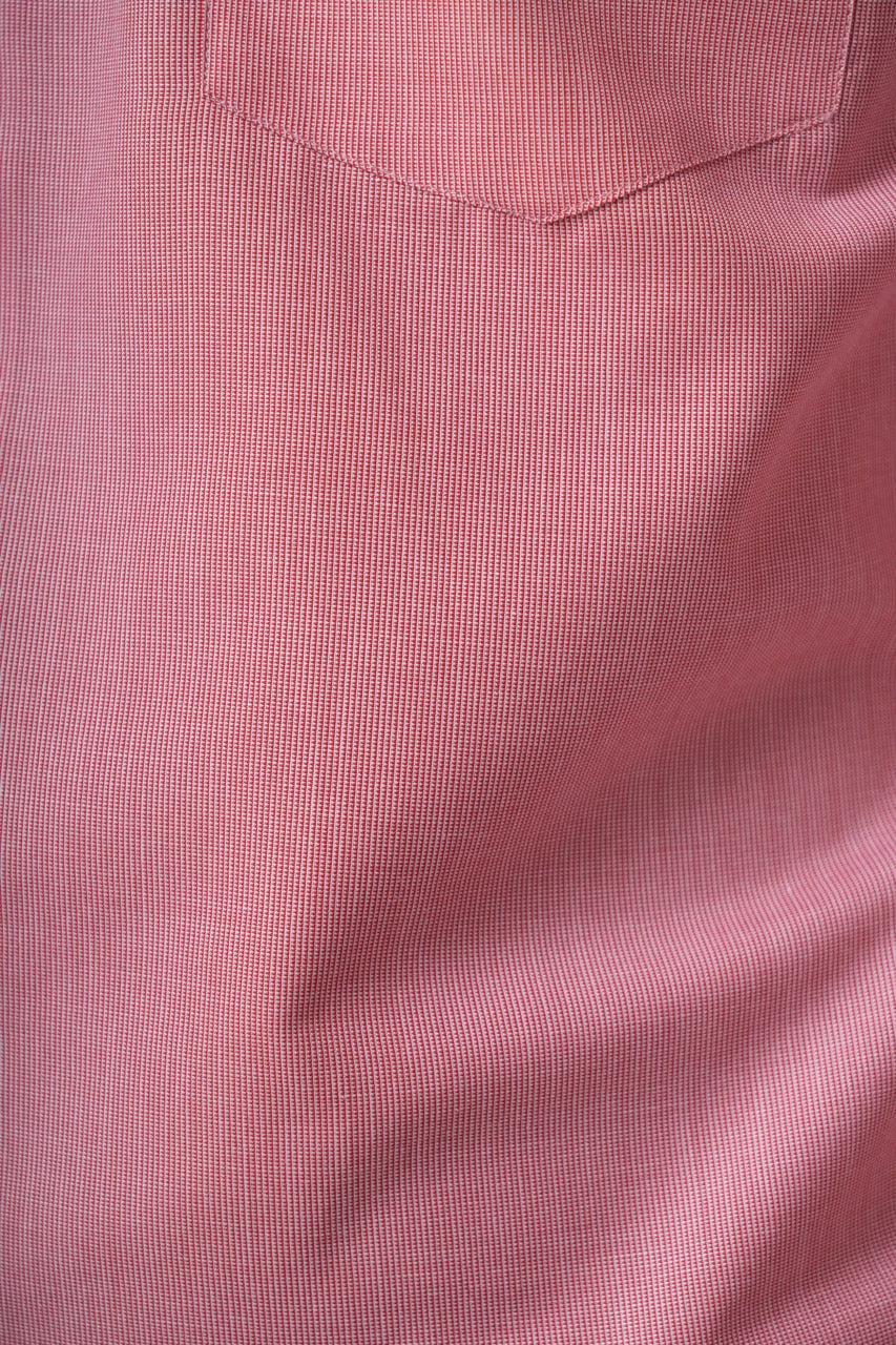 Brick Red 80% Poly 20% Cotton Full Sleeve Formal Shirt for Men | Tangible Refined Micro Checks Classic Fit Shirt