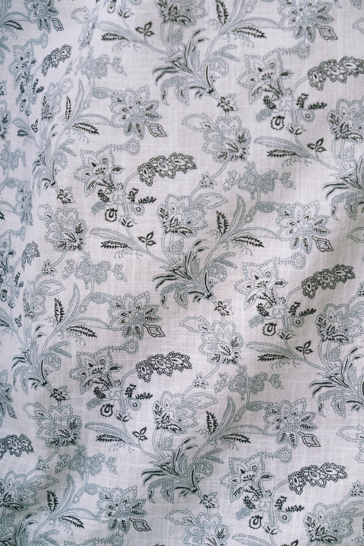 Porcelain White 100% Cotton Floral Print Shirt for Men | Tangible Vintage White floral shirt for men