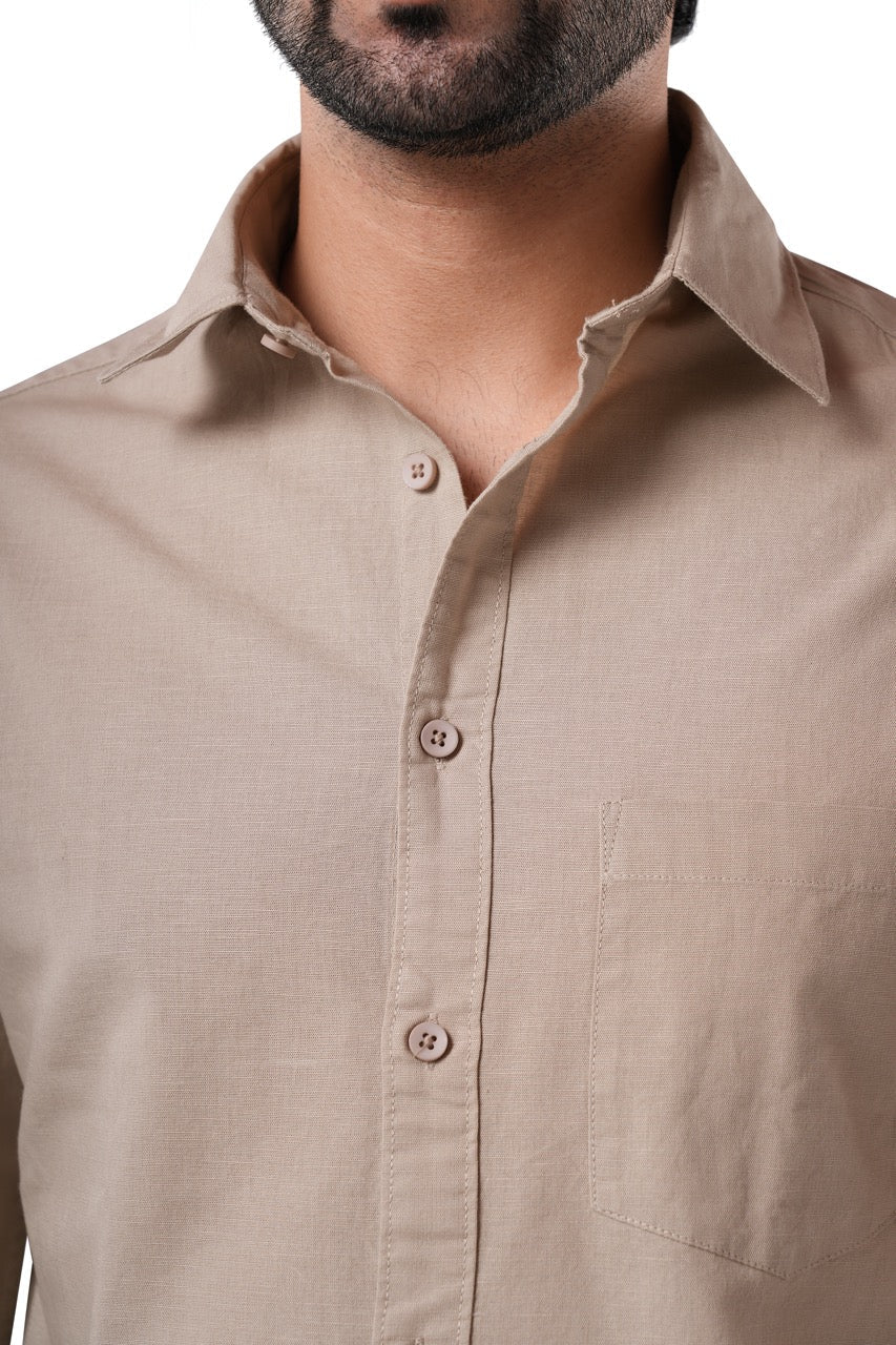 Sand Dune 100% Slub Cotton Shirt for Men | Tangible Sand Dune Cotton Casual Classic Fit Shirt