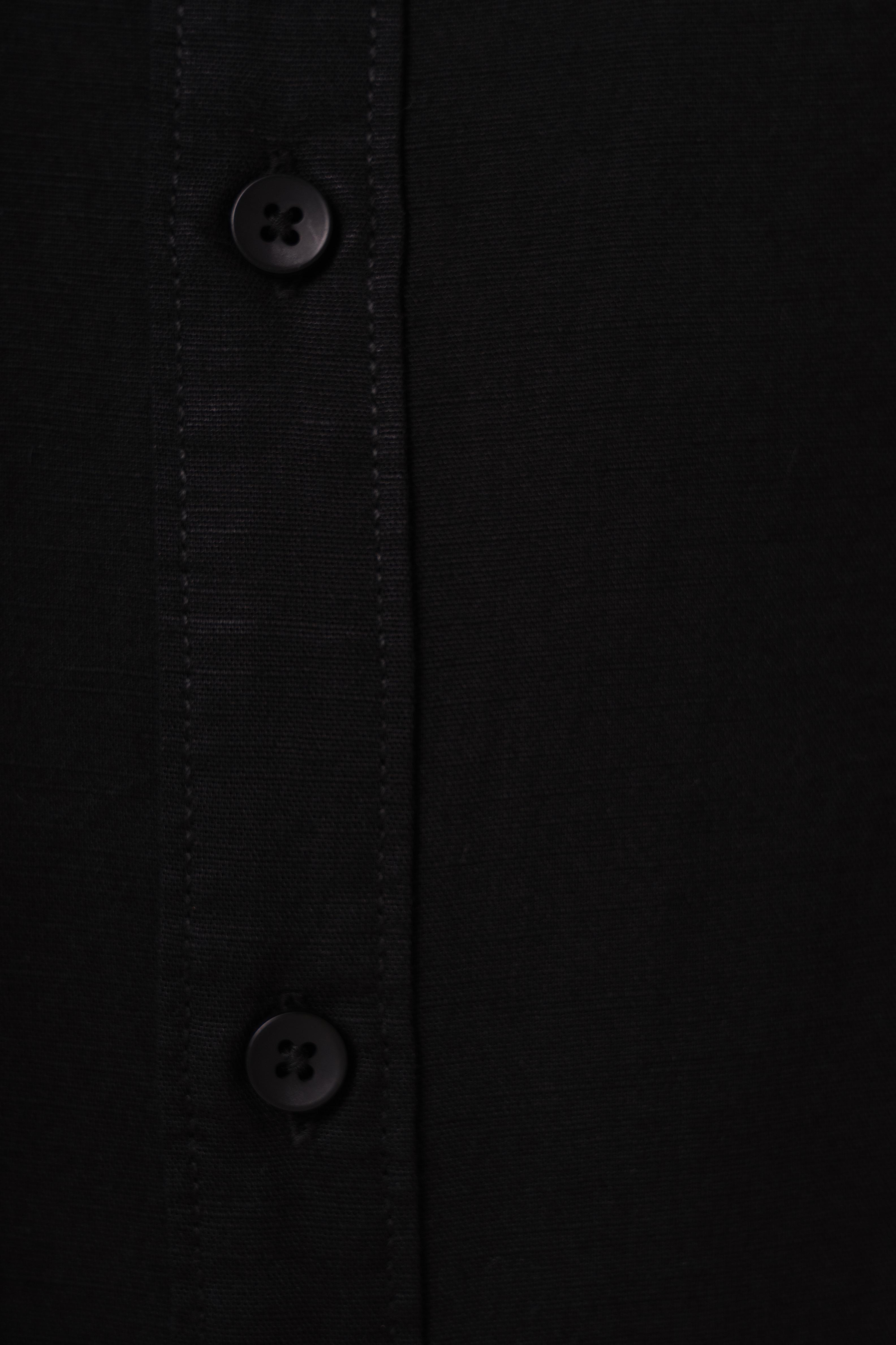 Midnight Black 100% Slub Cotton Shirt for Men | Tangible Pure Cotton Casual Classic Fit