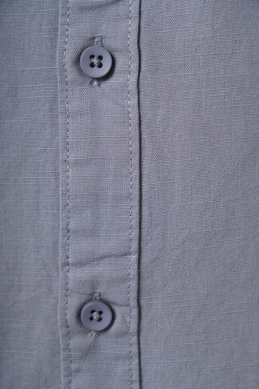 Smoke Grey 100% Slub Grey Cotton Shirt for Men | Tangible Casual Grey Cotton Classic Fit Shirt