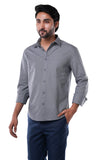 Smoke Grey 100% Slub Grey Cotton Shirt for Men | Tangible Casual Grey Cotton Classic Fit Shirt