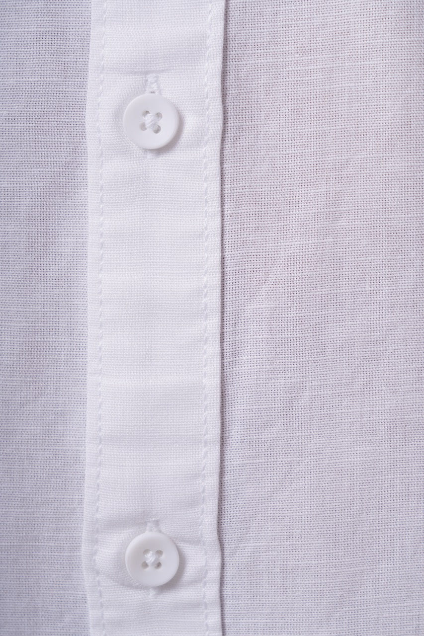 Pure White 100% Slub Cotton Shirt for Men | Tangible Casual Pure Cotton Classic Fit Shirt